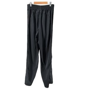 Nike Vintage Tearaway Pants Black White Swoosh Pull On Straight Leg 90s sz M